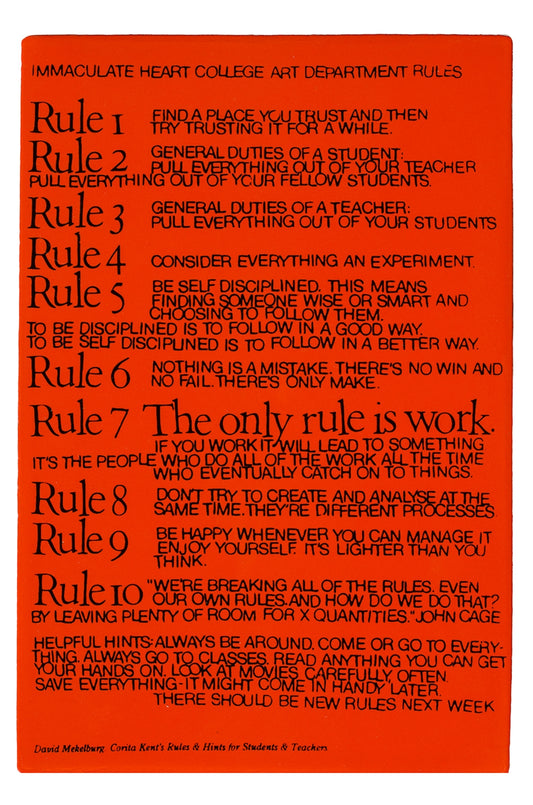 "Art Department Rules" Tile - Bauer Orange