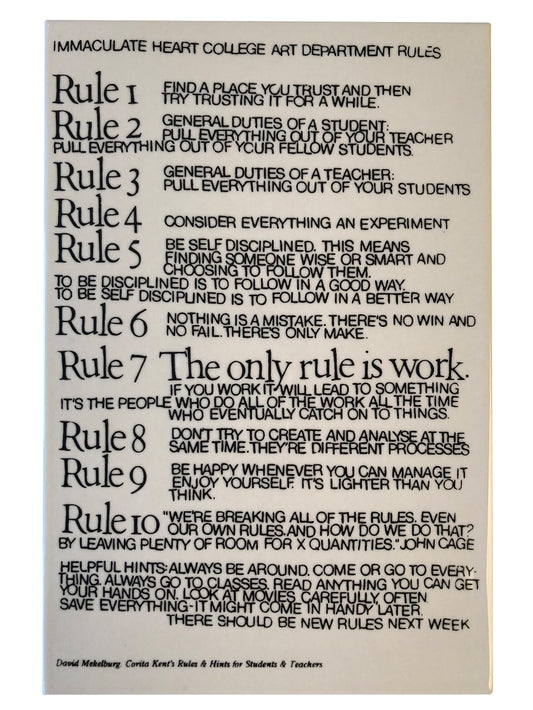 "Art Department Rules" Tile - White